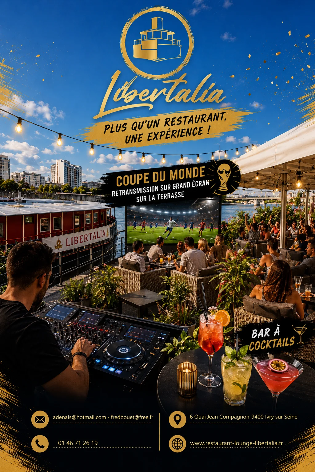 Coupe du Monde 2026 : Retransmission des matchs de Football sur la terrasse Libertalia sur écran géants