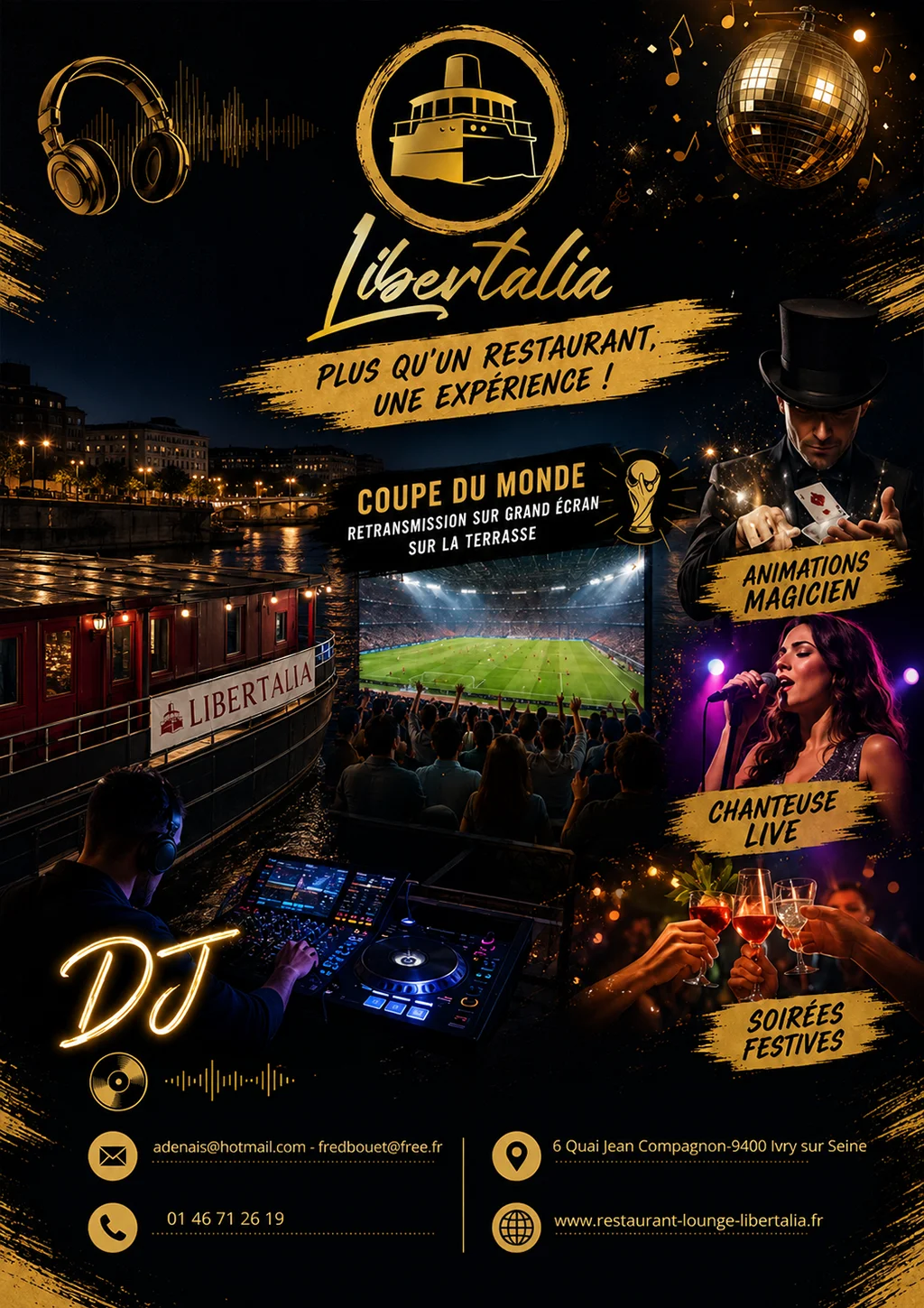 Coupe du Monde 2026 : Retransmission des matchs de Football au restaurant Libertalia sur écran géants